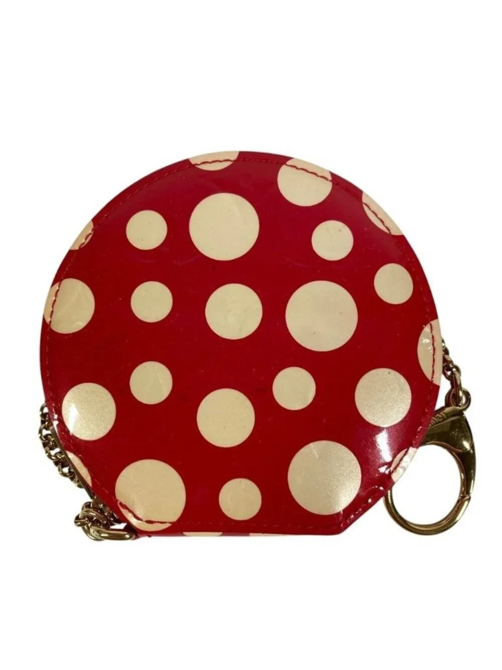 Louis Vuitton Coin Case Porte-Monnaie Chapeau Patent Leather Red Yayoi Kusama